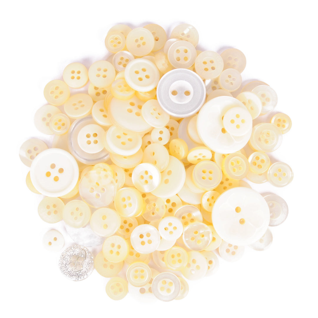 Buttons: Craft: Bag: Assorted Cream: 50g