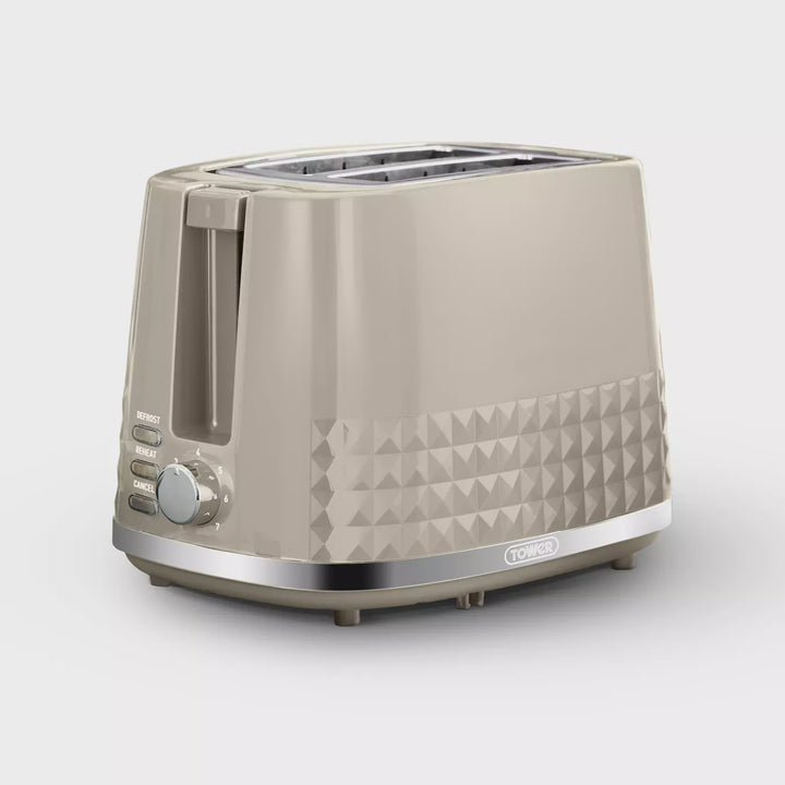 Tower Solitaire 2 Slice Toaster Latte Chrome Accents T0082MSH