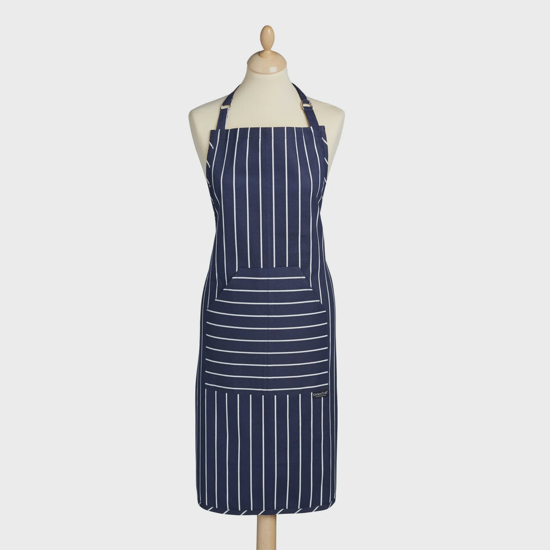 KitchenCraft Blue Butcher's Stripe Apron