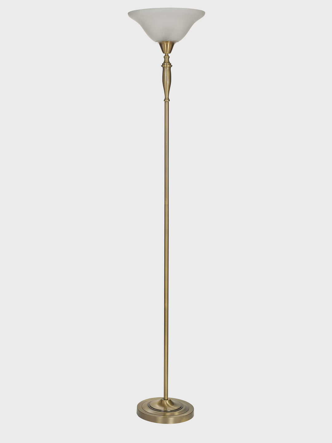 Fenwick Gold Floor Lamp with Glass Uplighter Shade