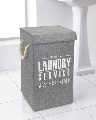 Large "Premium Laundry Service" Laundry Bin Grey