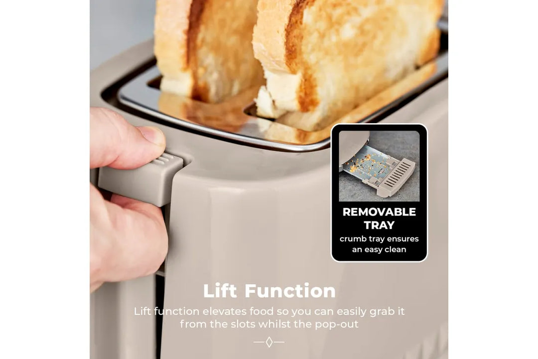 Tower Solitaire 2 Slice Toaster Latte Chrome Accents T0082MSH