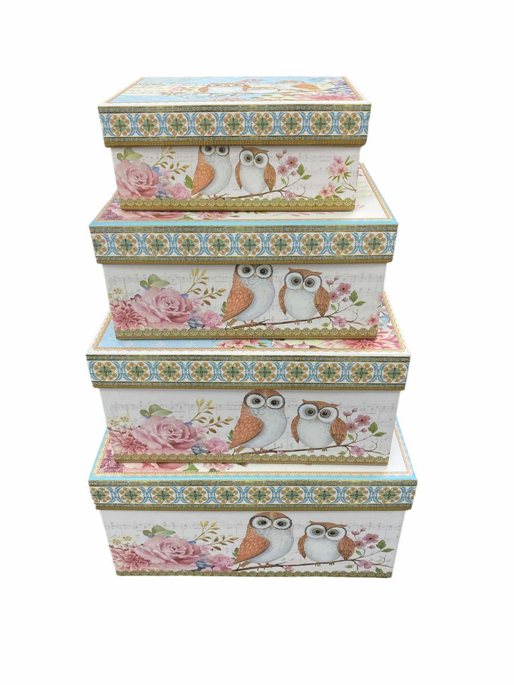 Owl Rectangular Cardboard Gift/Storage Box M