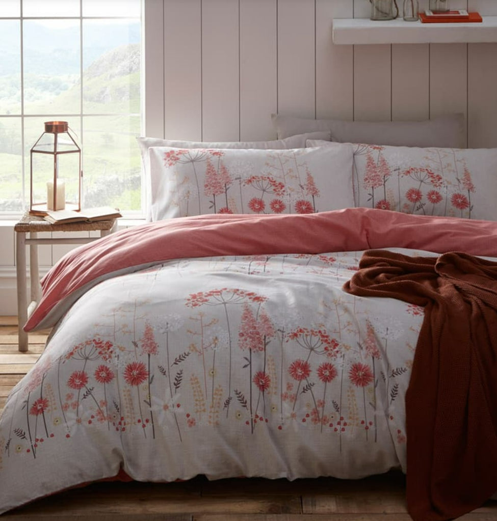 Pasture Duvet Cover Set Single Coral