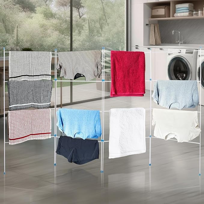 Prima Laundry 4 Fold Dryer Airer White, 8 Metres