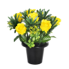 25Cm Rose Berry Foliage Grave Pot Yellow