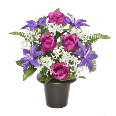 29Cm Frontal Lily Rose X12 Grave Pot *