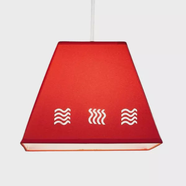 12 Inch Wave Stencil Ceiling & Table Light Shade Red