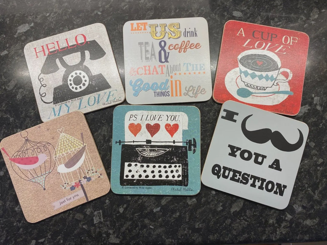 Single Postcard Coaster Assorted