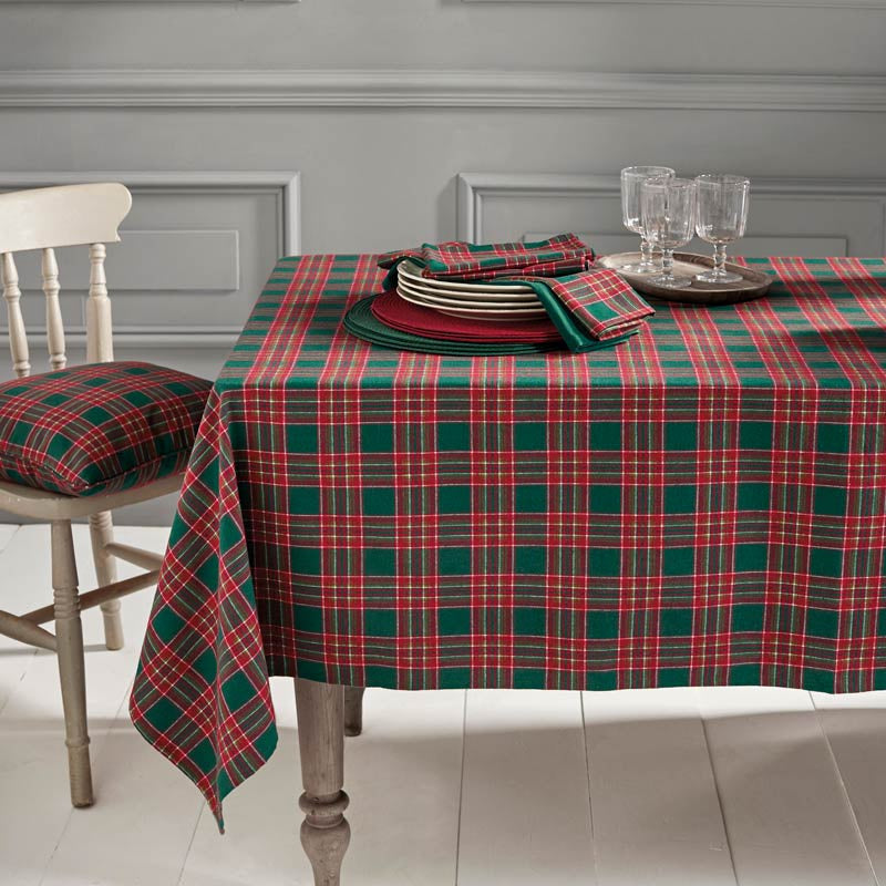 Tartan Soft Brushed Cotton Tablecloth 130cm x 180cm