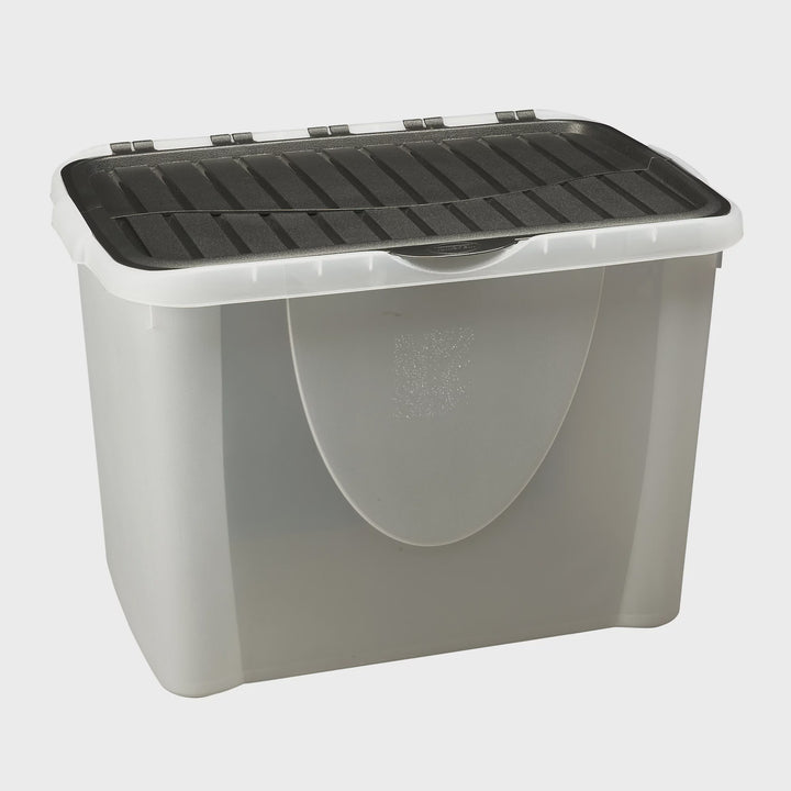 Tontarelli Clear 60L Large Plastic Storage box with Flip Top Lid