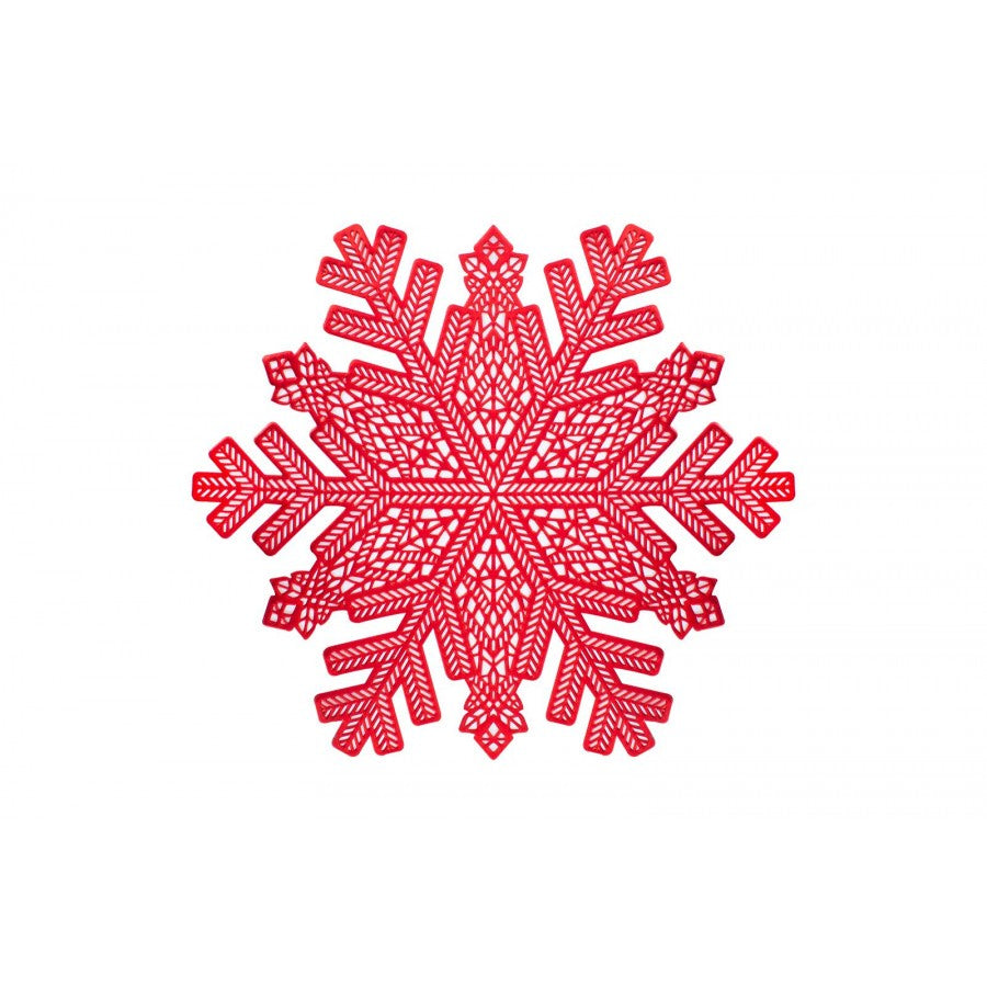 Harvey & Mason Set Of 2 Red Snowflake Placemats